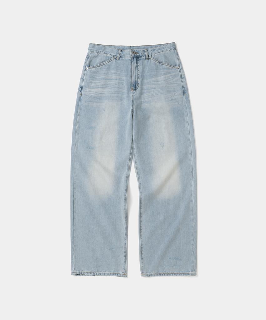 Uniform Bridge Engineered Washed Denim Pants 9Oz Light Indigo