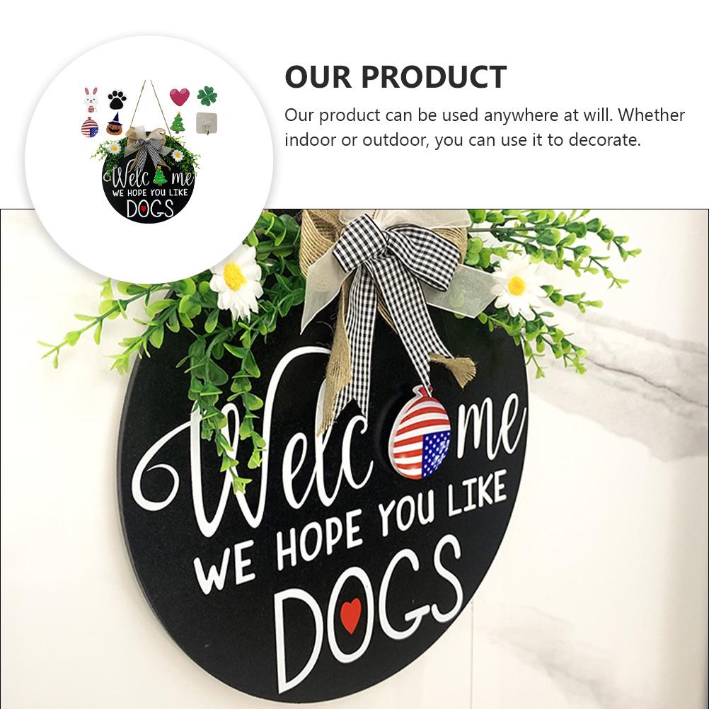Welcome Wooden Sign Door Hanging Pendant Board Doorplate Adornment Festival Emblems