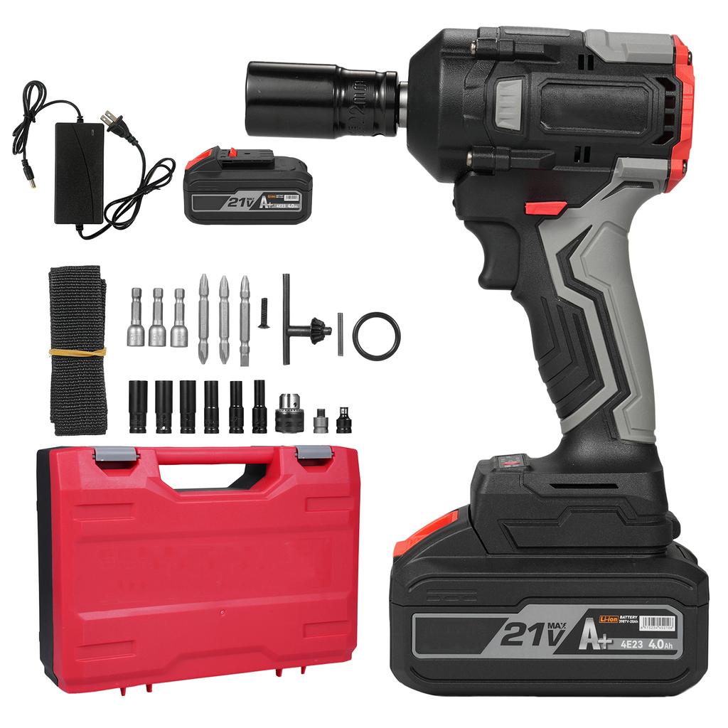 21V Cordless Impact Wrench Max Torque 350N.m, Brushless Impact Driver 12 Inch, Household Electric