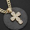Fashion Men Hip Hop Square Cross Pendant Necklace with 13mm Cuban Chain Religious Faith HipHop Iced Out Bling Necklaces Jewelry