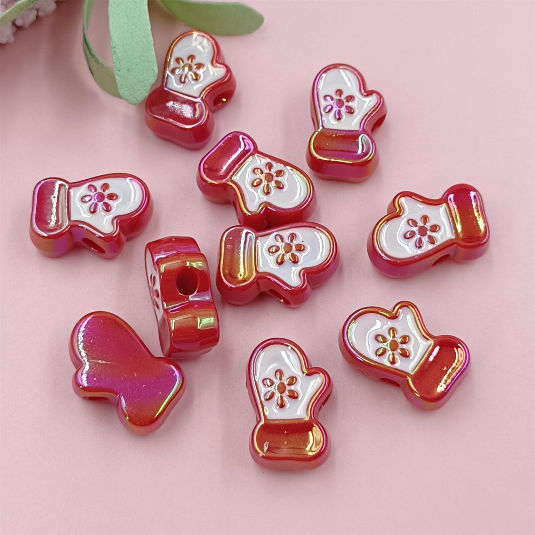 

Ювелирные аксессуары ручной работы Ручная работа Ручная работа DIY Рождество Мульти размер Акрил Новые 10 шт. Подвески УФ-цветное покрытие для изготовления ювелирных изделий Red Gloves