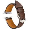 Frosted Brown Genuine Leather Watch Strap Replacement for Apple Watch Series 7 8 SE Custom Wristband Replacement Accessory