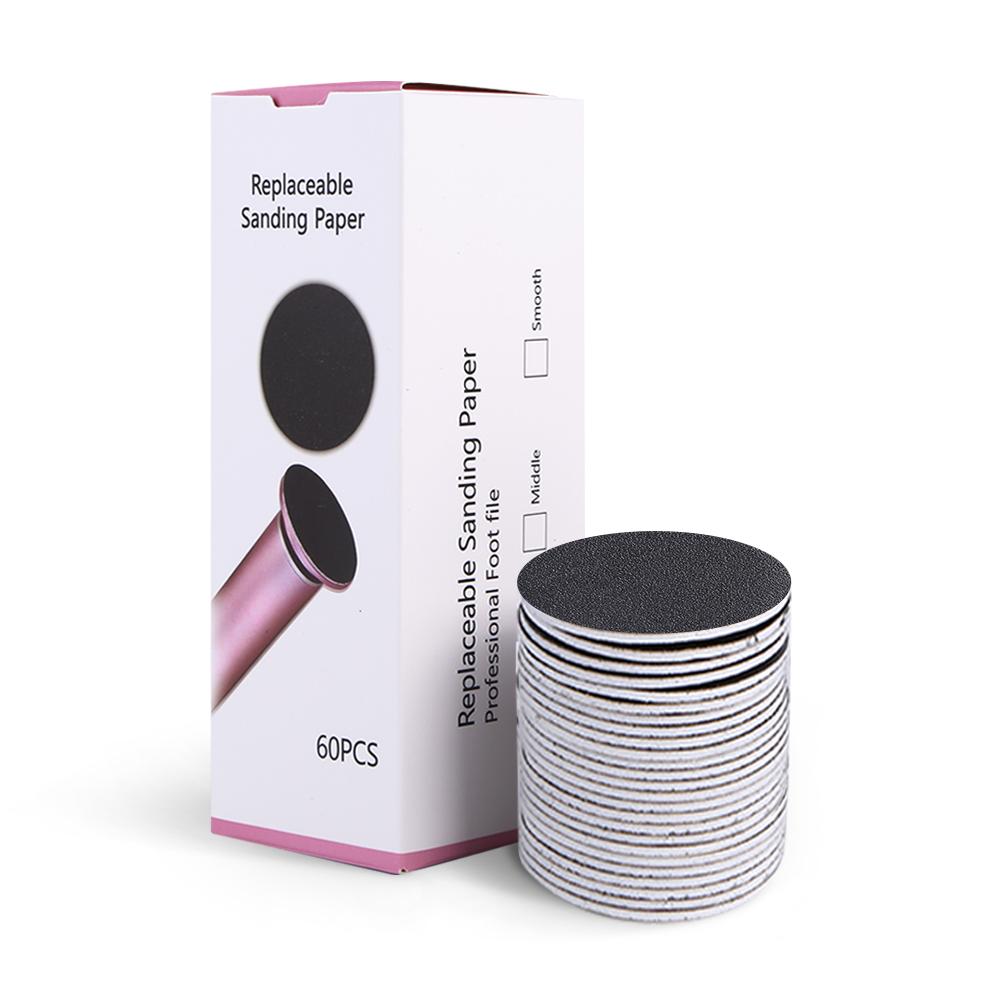 60pcs 43mm Foot Dead Skin SandpaperFor Electric Nail File Cuticle Callus Replaceable Sanding Paper Professional Pedicure