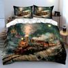 Winter Train Journey Gift Set  Kid'S And Adults' Bedroom Decor, Exquisite Three-Piece Bedding Set Gift