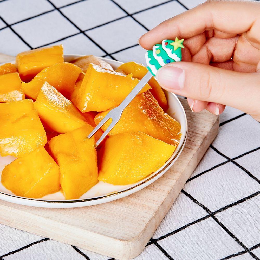 Ornaments New Year Table Accessories Vegetable Fork Christmas Decorations Christmas Fruit Fork