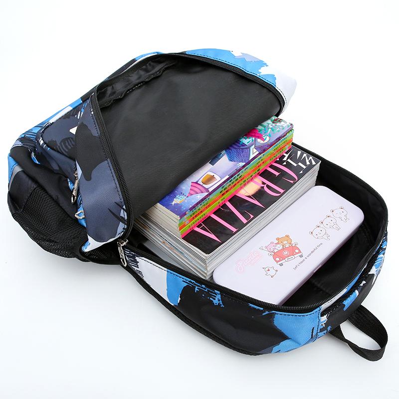 Large Capacity School Bag Backpack Set Male Female Student Three-Piece Backpack