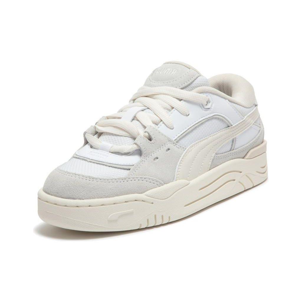 Puma 180 Sneakers Unisex a Punta Rotonda con Lacci Low-Top Bianco Grigio 389267-16