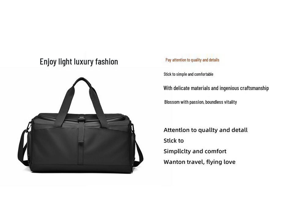Men's Crossbody Fitness Bag – Large Capacity, Wet/Dry Separation, for Short-Distance Travel and Swimming.