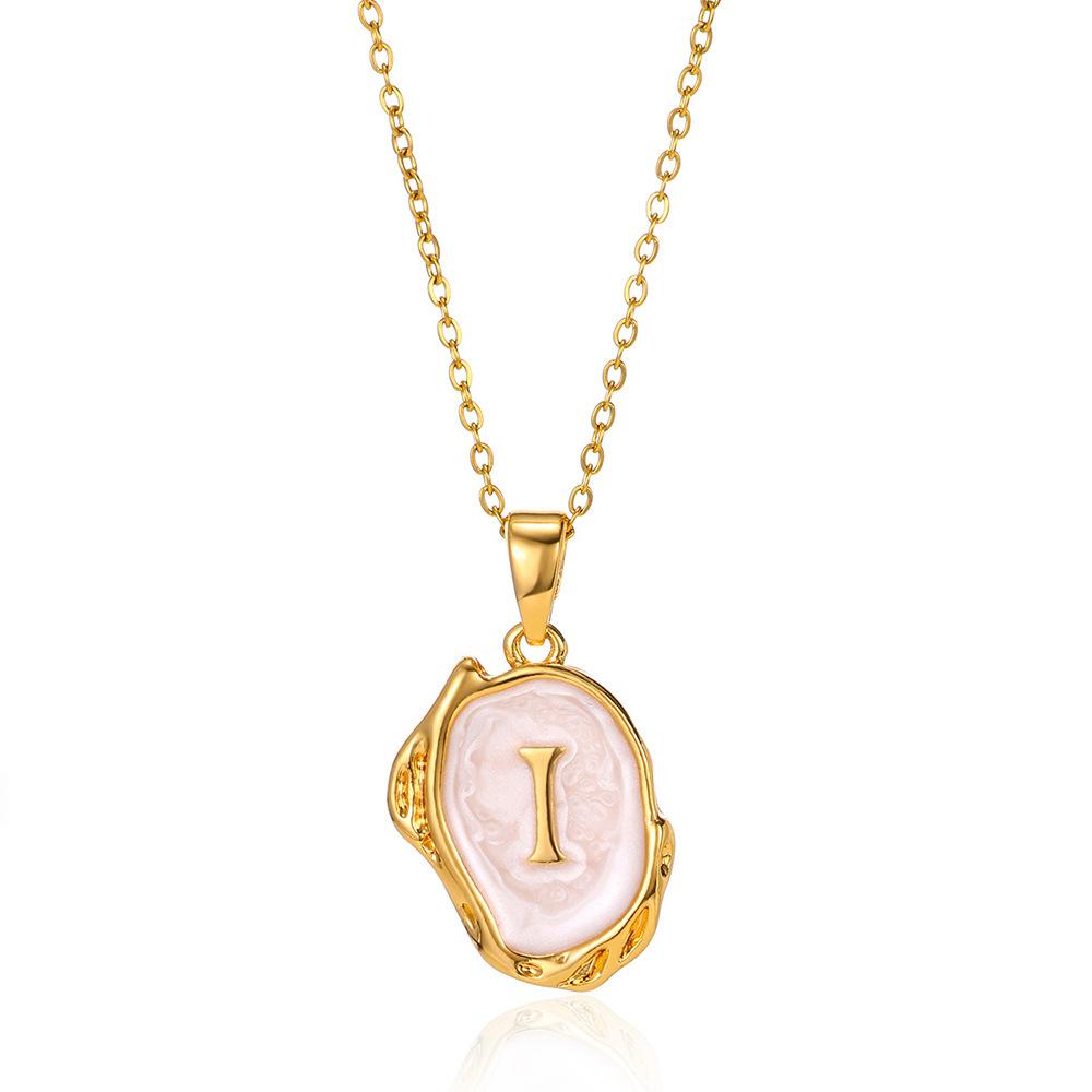 26 Letter Irregular Pendant Ladies 18K Gold-plated Letter Necklace Dating Birthday Gift
