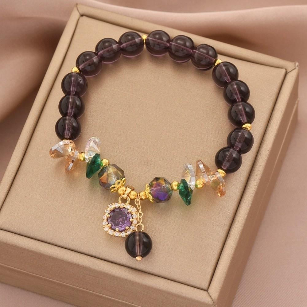 Luxury Crystal Beads Bracelet Hand Jewelry Vintage Beaded Bracelet Zircon Inlay Pendant  Friends