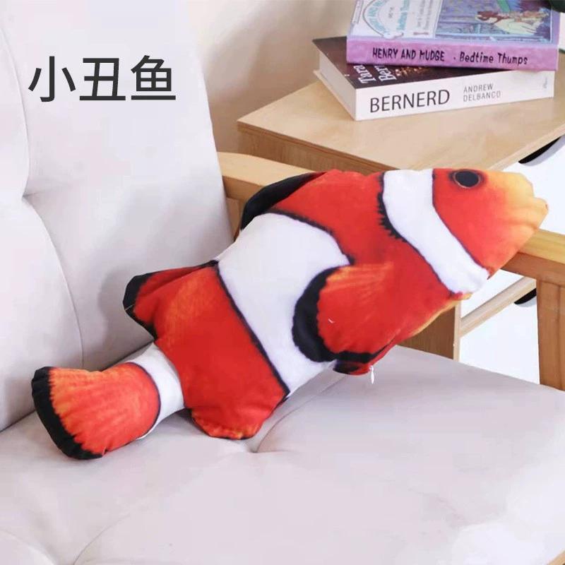 Catnip-Infused Plush Lifelike Fish Cat Toy 20CM Scratch Wear Resistant Self-Entertainment Boredom Relief Cat Pillow Teeth Chew