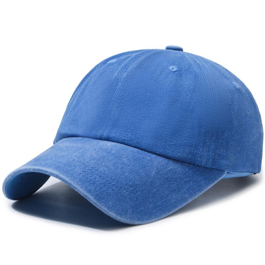 Processed Pure Color Washed Baseball Cap for Men and Women, Same Style Fashioneasiest for Match Small Single Processing Large Head Circumference
