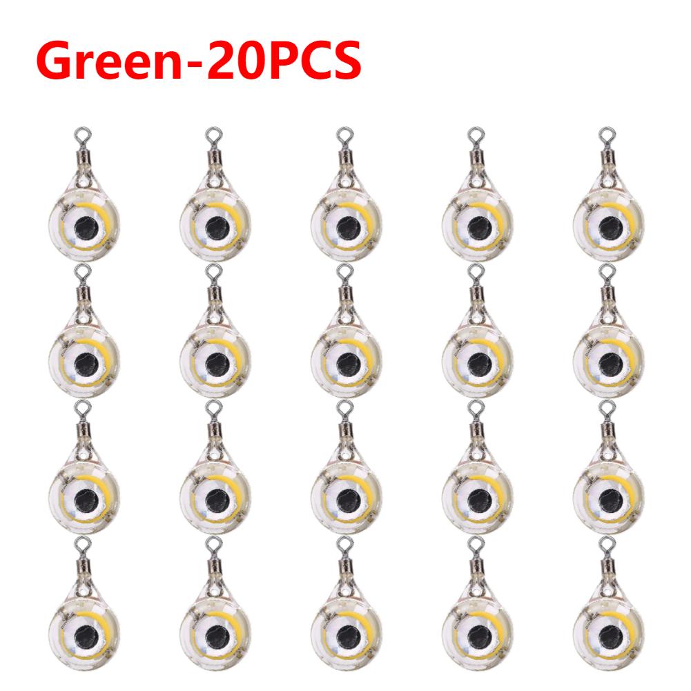5-20PCS Mini Fishing Lure Light LED Deep Drop Underwater Eye Shape Fishing Squid Fishing Bait Luminous Lure for Attracting Fish
