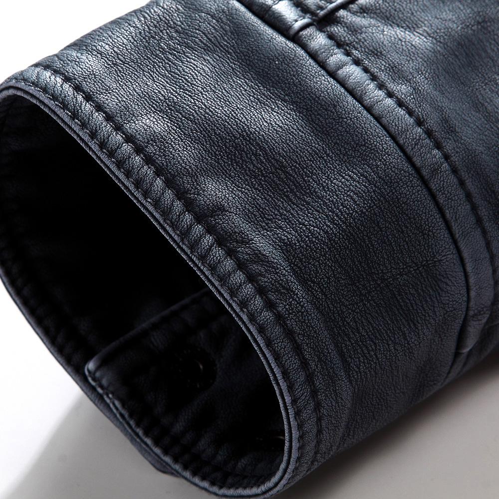 Chaqueta Retro de Cuero PU para Hombre con Forro Polar: Estilo Lavado Otoño/Invierno
