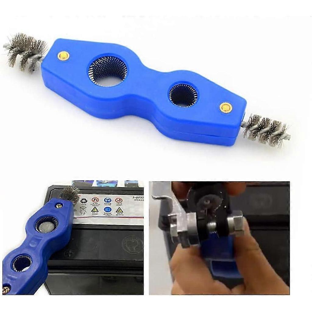 2 Pcs Car Battery Terminal Cleaners, Car Battery Cleaning Brush With Steel Wire, Anti-corrosion Battery Terminals Machine Parts Cleaning Tools Univers