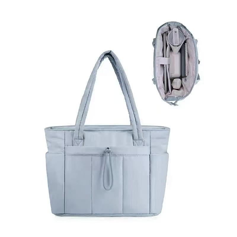 Borsa Tote Casual da Donna in Nylon con Cerniera Custodia per Laptop per Viaggi e Uso Quotidiano