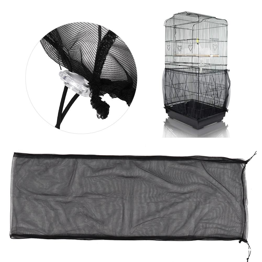 Bird Cage Cover Universal Birdcage Polyester Mesh Cover Seed Catcher Parrots Cage Net Skirt Guard