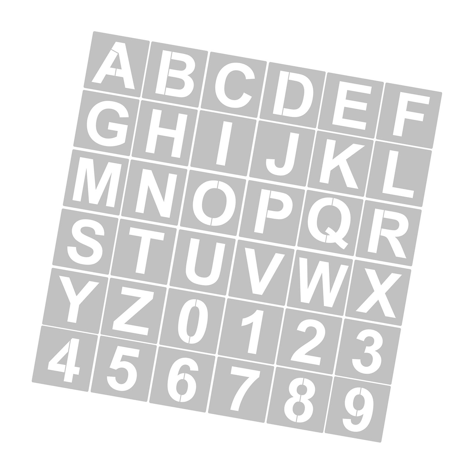 

62pcs 5 Inch Letter and Number Stencils Reusable Washable Alphabet Stencils Environment friendly PET Art Craft 36pcs & 3 Inch