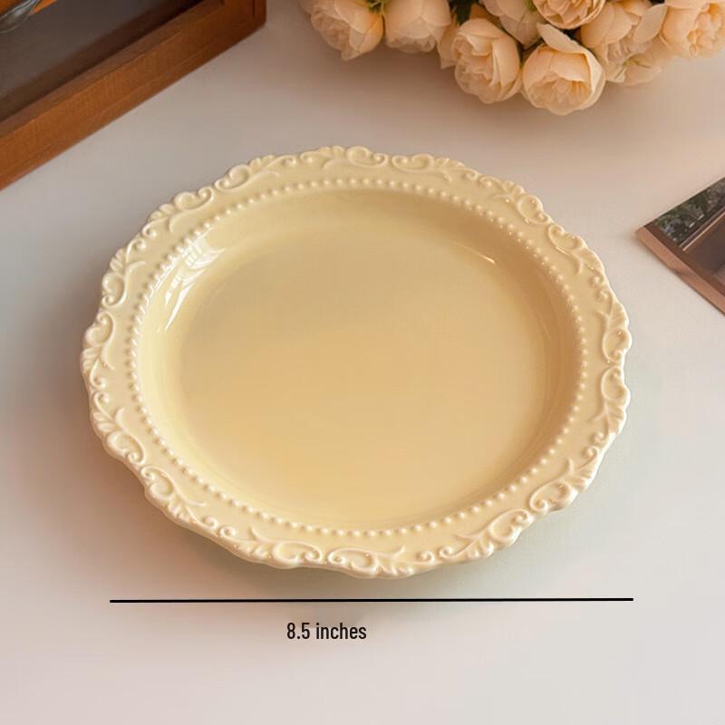 

LISM French Embossed Ceramic Dinner Plate