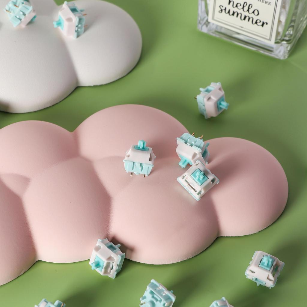 EPOMAKER Jade Blossom Keyboard Switch LY Stem Full POM Housing for Gaming Keyboard Linear 5 Pin Switch 30pcs Jade Blossom Pre-lubricated (Linear,