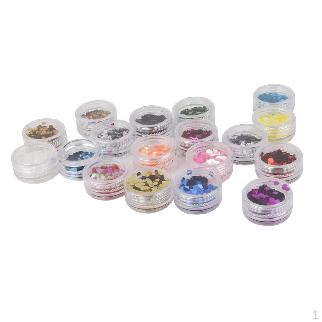 

18 шт. наклейки для ногтей «сделай сам» с блестками и блестками - смешанные цвета