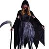 Halloween Female Ghost Bone Cloak Cosplay Costume Temptation Black Cat Outfit Girls' Sexy Party Stage Performance Uniform