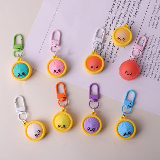 Mini Dumpling Keychain Pendant 6/8/10Pcs, Soft Cartoon Snack Accessories for Backpacks Keys Bags Office Lanyards
