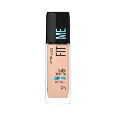 New York Fit Me Matte Poreless Flüssigfoundation 125 Nude Beige 30ml Ölkontrolle LSF 22 Leichte Natürliches Finish Make-up