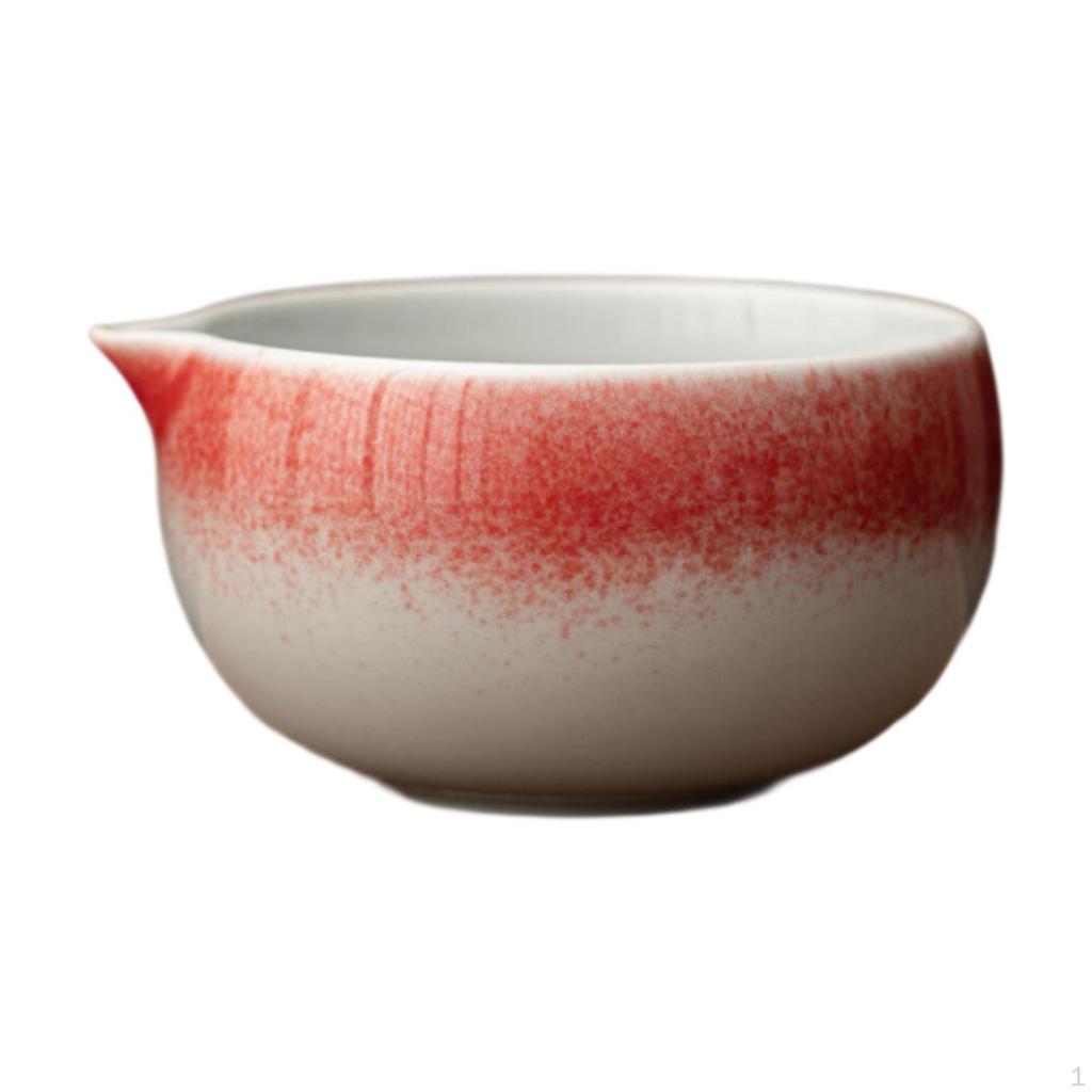 Ceramic Bowl for Matcha, 500ml Capacity with Spout Tea Preparation