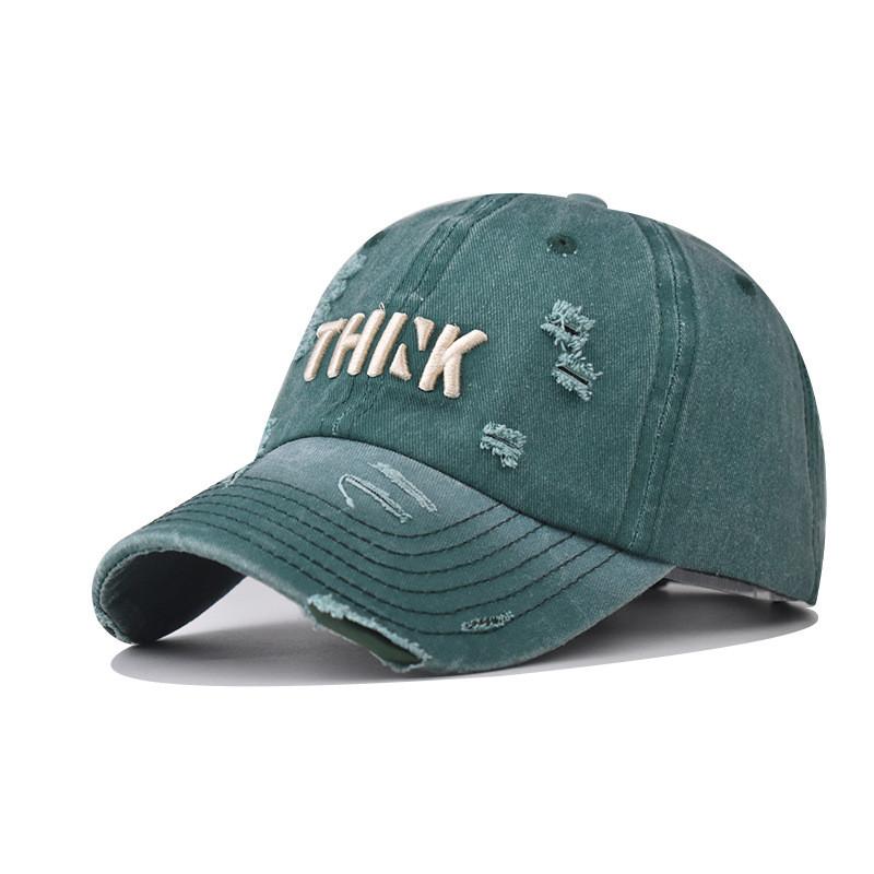 Embroidered Tark Letter Classic Outdoor Baseball Cap With Washed Finish Vintage