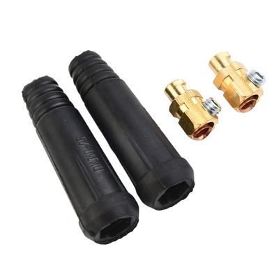 Quick Fitting Welding Cable Connector Solder Pair 2pcs Black Accessories