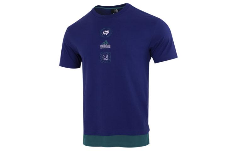 

Adidas T Shirts Men s Blue Crew Neck Moderate Straight Fit HE9922 XXL