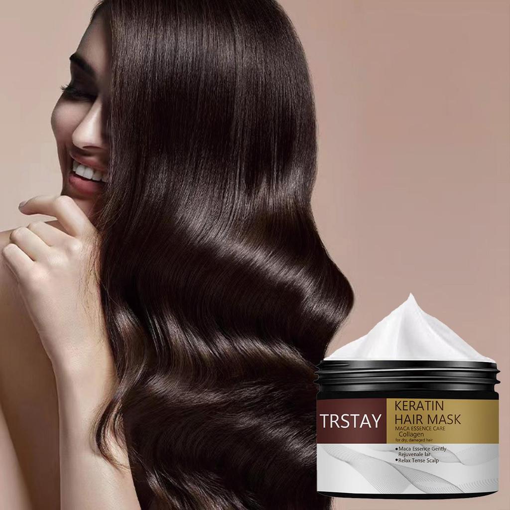 Keratin Hair Care Mask Magically Repairs Damage, Curls Hair Care, Glossy, Smooth, Straightened Professional Hair Care, Deep Moisturizing, And Smooth