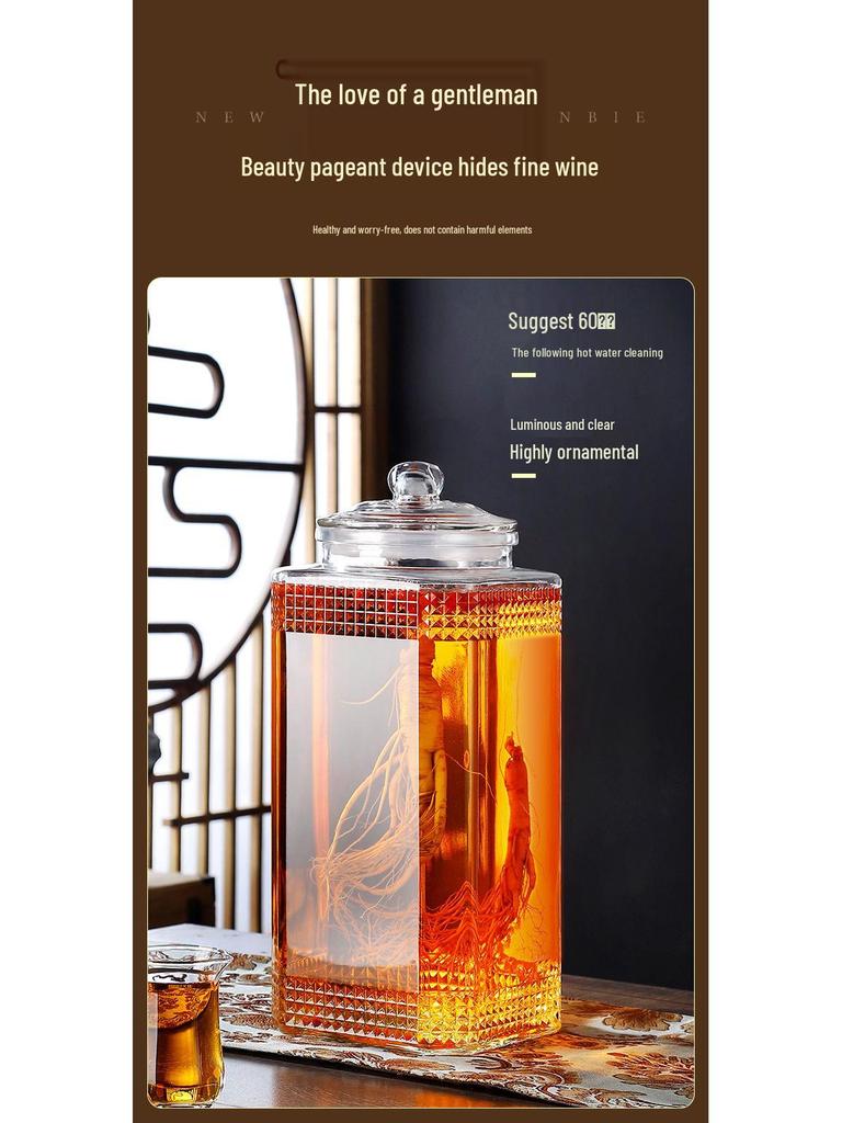 Sealed Sparkling Wine Bottle with Faucet - Household Ginseng Wine Jar & Baijiu Container