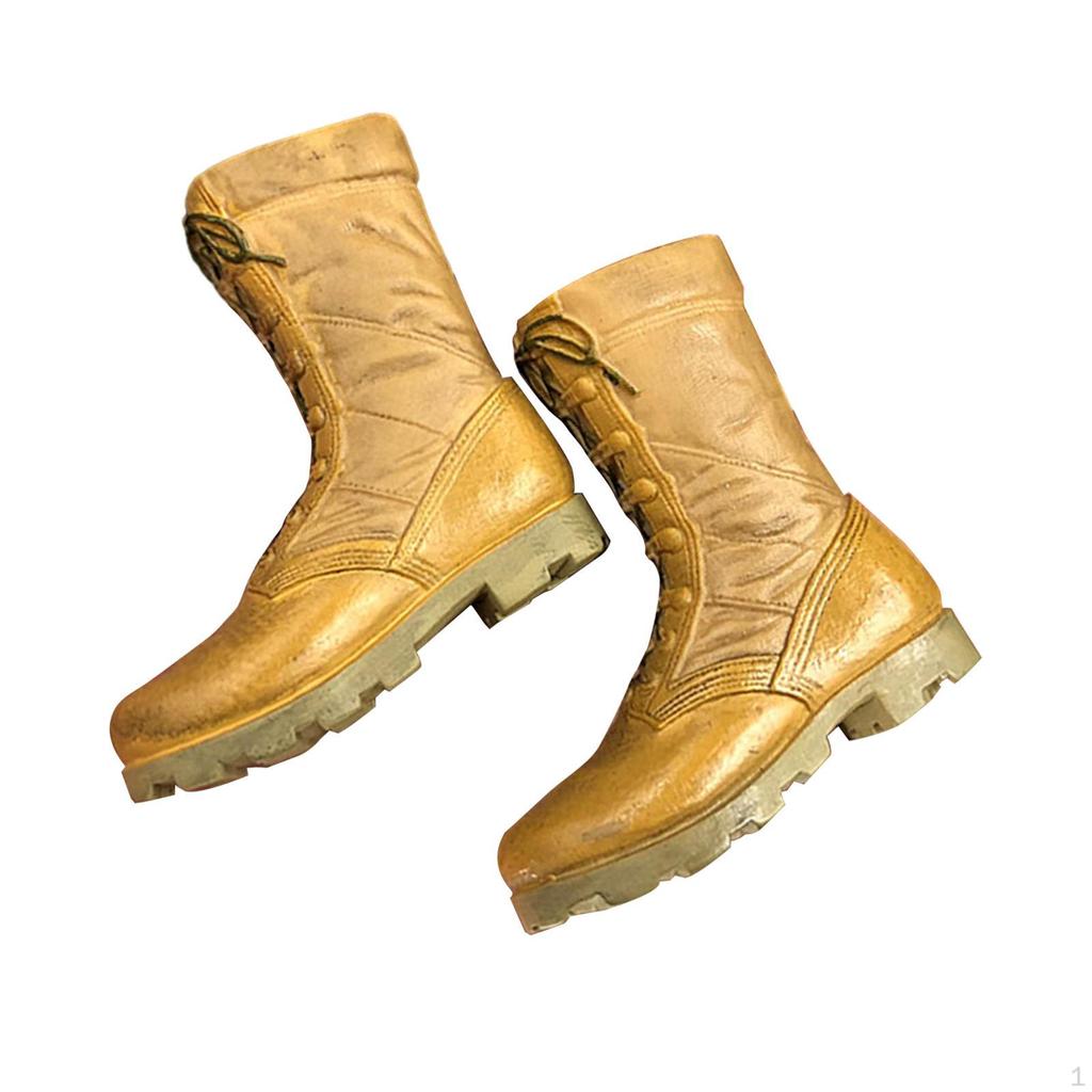 1:6 Scale Men Figures Boots, Miniature Shoes Boots for 12in Doll Model Accs