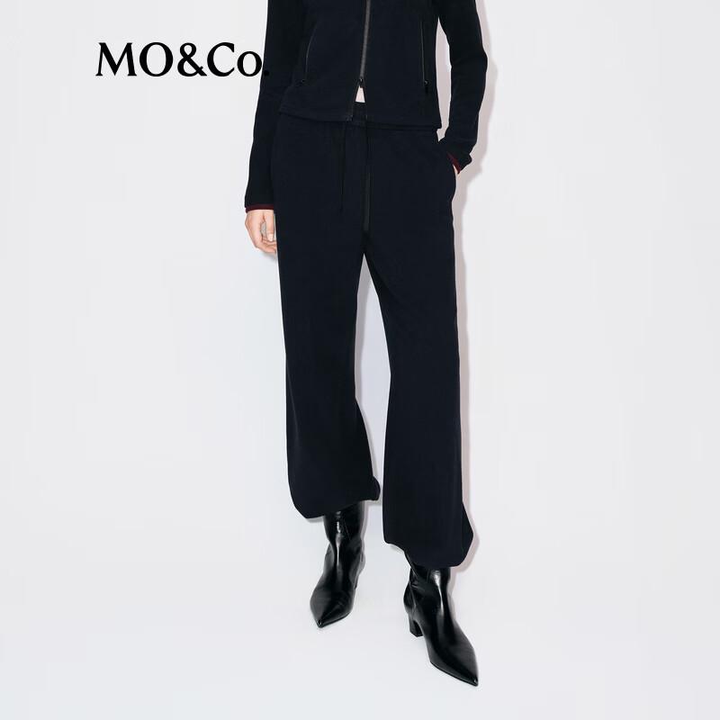 MO&Co. High-Waisted Thermal Straight-Leg Trousers