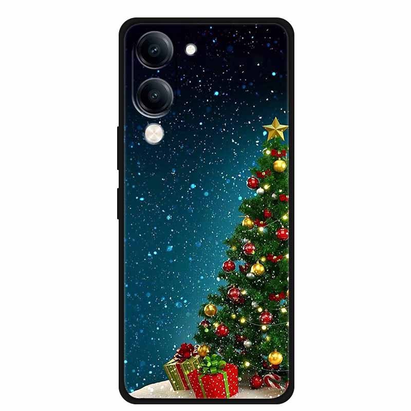 Christmas Case For Vivo Y04 Y04S Y37C Soft Silicone Phone Cover Funda For Vivo Y 04 04S 37C Black TPU Protective Bumper Casing