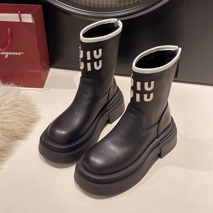 Letter British style short boots women's summer 2025 new versatile Maillard casual low tube thin single boots women