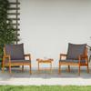 Garden Chair with Cushions 2 Pieces Oil Natural Finish 65 X 59.5 X 72 Cm