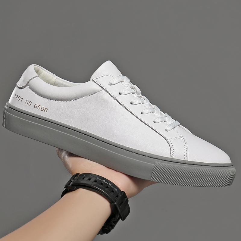 Outdoor White Solid Color Lace -Up Wear-Resistant  Round Toe Flat Shoes Casual Fashion Sneakers Comfortable Walking Men's Shoes