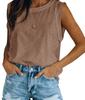 Top de vară fără mâneci pentru femei, cu gât rotund, croială largă, tricou de bază