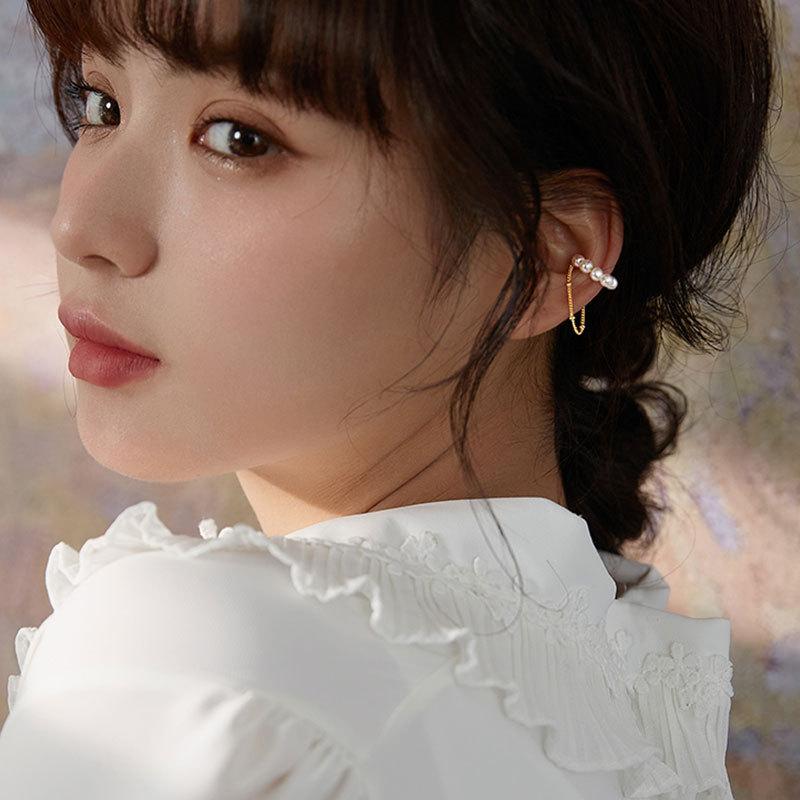 No Piercing Welfare Mother Shell Pearl Tassel Ear Clip Ear Bone Clip Fairy Air Earrings