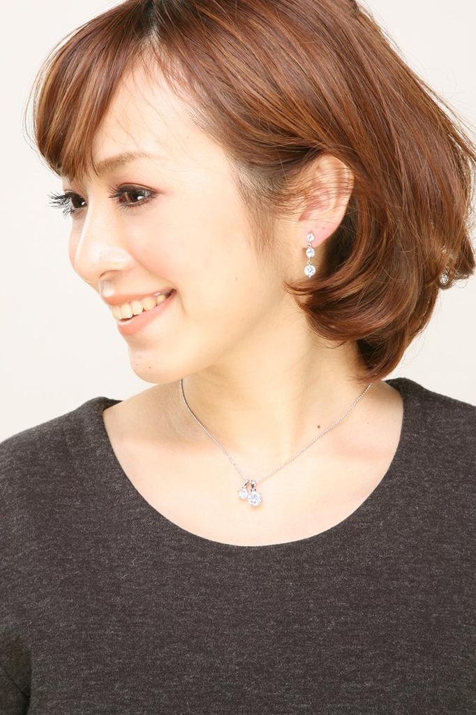 Vantaine Triple Stone Dangling Earrings Cubic Zirconia Silver E2-13