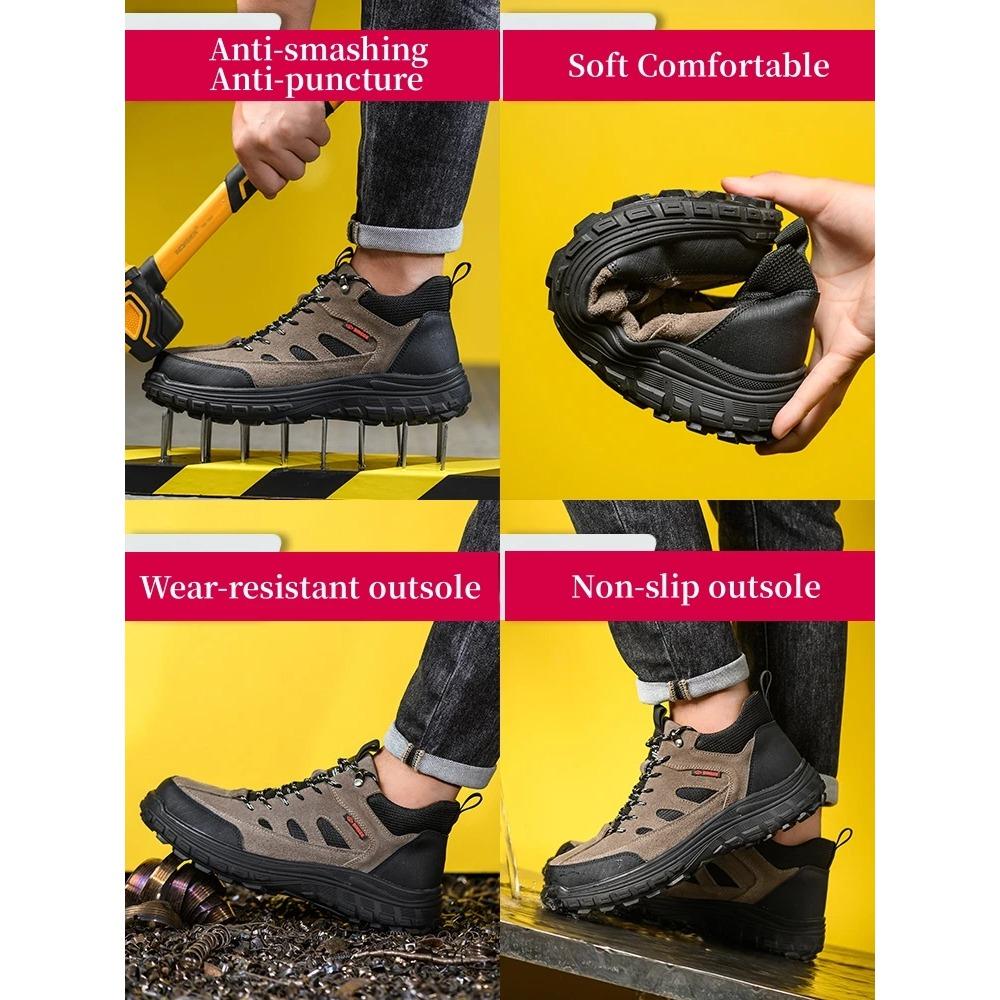 Work Safety Shoes For Men Anti-smash Anti-puncture Work Sneakers Indestructible Steel Toe Shoes Protective Safety Boots