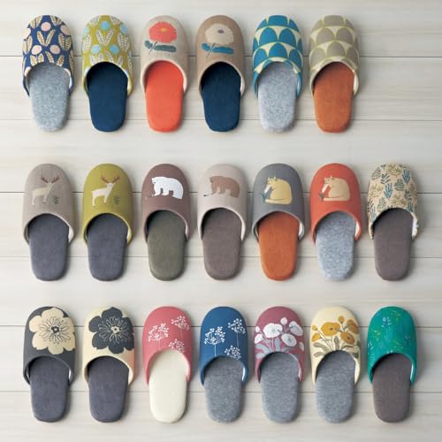 Belle Maison Washable Indoor Soft Slippers, Bouquet (Mauve), Size M