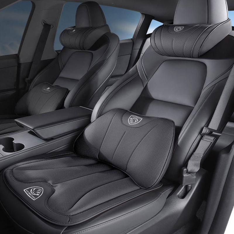 Car Headrest Neck Pillow Auto Seat Cushion Waist Pillow Set For Peugeot 206 307 308 3008 207 208 407 408 WQ 4008 508 2008 5008 301
