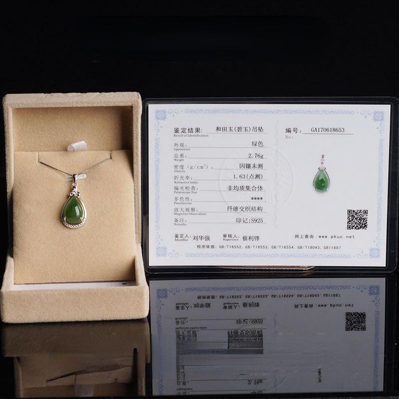 Tancise 925 Sterling Silver Colier Clasic Femei Jad Pandantiv Zircon Cadou de modă