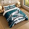 Bedding Set 1 Duvet Cover 2 Pillowcases Philadelphia Eagles Print Soft Bed Linen Bedroom Decor