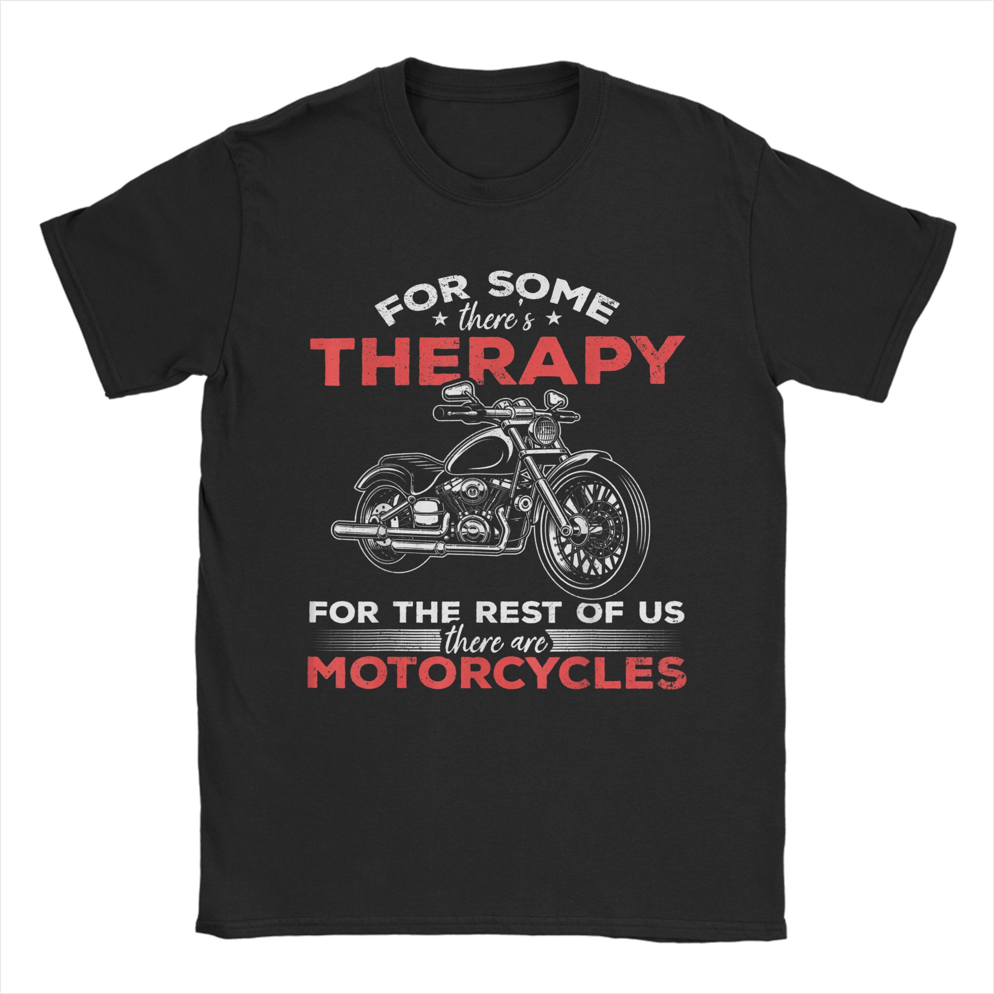 

Unisex Funny Motorcycle Lovers Motorcycle Therapy T Shirt Pure Cotton Clothes Cool Short Sleeve Crew Neck Tee Shirt Summer TShirts S