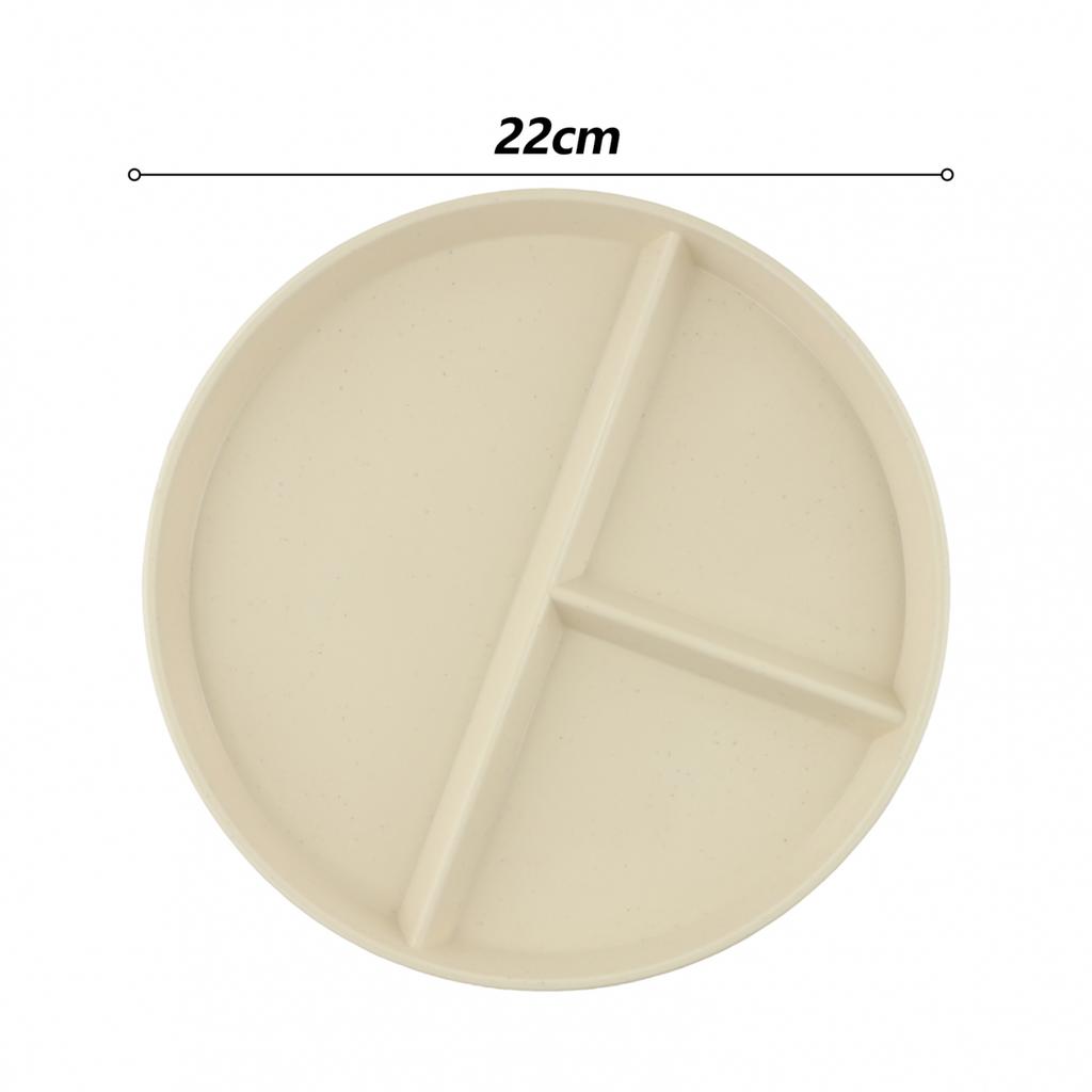 Divided Plate 3 Compartment Reusable Fruit Salad Food Dinner Tray Dinnerware